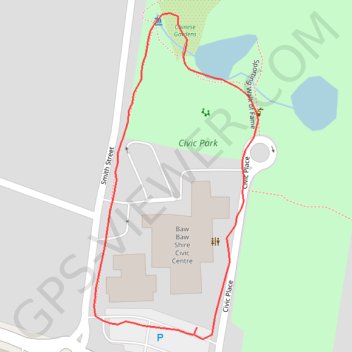 Warragul Park trail, distance, elevation, map, profile, GPS track