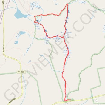 Ricketts Glen Falls Loop trail, distance, elevation, map, profile, GPS track