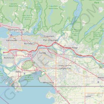 Vancouver - Mission trail, distance, elevation, map, profile, GPS track