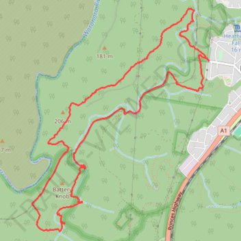 Heathcote - Miara - Depression Cave - Scouters trail, distance, elevation, map, profile, GPS track