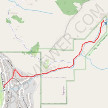 Heughs Canyon Trail to Heughs Creek Falls in Uinta-Wasatch-Cache National Forest trail, distance, elevation, map, profile, GPS track