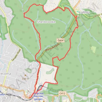 Sherbrooke Loop Hike via Coles Ridge Track, Clematis Track and Hillclimb Track trail, distance, elevation, map, profile, GPS track