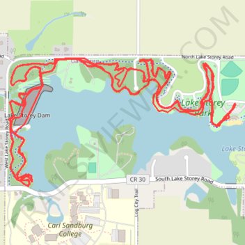 Lake Storey Mountain Biking trail, distance, elevation, map, profile, GPS track