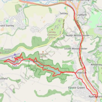 Woodchester Stroud Walking trail, distance, elevation, map, profile, GPS track
