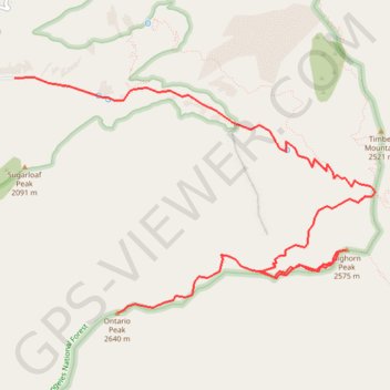 Ontario Peak and Bighorn Peak trail, distance, elevation, map, profile, GPS track
