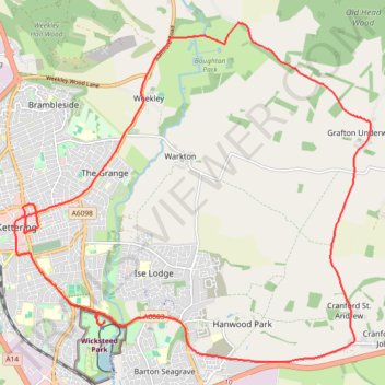 Kettering Half Marathon trail, distance, elevation, map, profile, GPS track