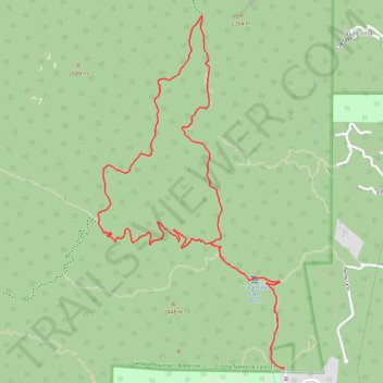 Wilderness Hike via South Crest Trail, Travertine Falls, Faulty Trail and Upper Faulty Loop in Cibola National Forest trail, distance, elevation, map, profile, GPS track