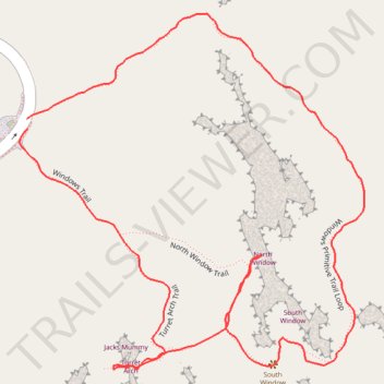 Windows Loop Trail via Turret Arch in Arches National Park trail, distance, elevation, map, profile, GPS track
