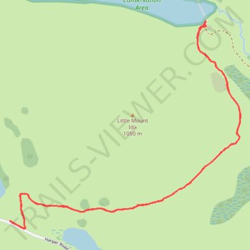 Ryton Track to Lake Ida in Glenthorne Station trail, distance, elevation, map, profile, GPS track