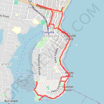 Sydney Hike trail, distance, elevation, map, profile, GPS track