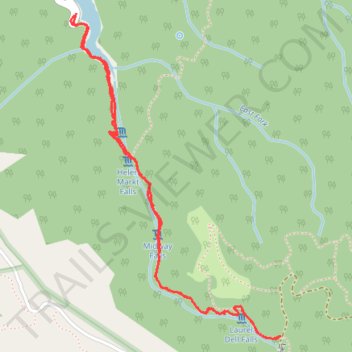 Cataract Falls Trail from Alpine Lake in Mount Tamalpais Watershed trail, distance, elevation, map, profile, GPS track