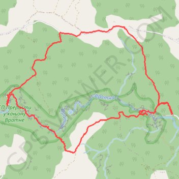 Prerast i kanjon Vratne trail, distance, elevation, map, profile, GPS track
