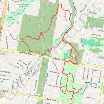 Chermside West Circuit trail, distance, elevation, map, profile, GPS track