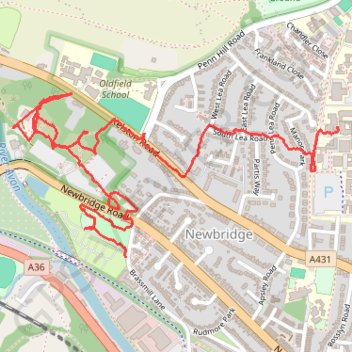 Newbridge P&R paths trail, distance, elevation, map, profile, GPS track