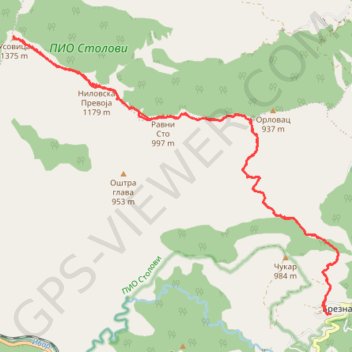 Planinarski dom Brezna - vrh Kamarišta (Usovica) 1375 mnv trail, distance, elevation, map, profile, GPS track