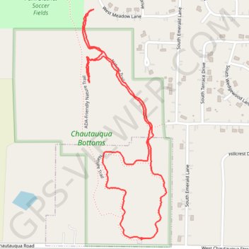 Chautauqua Bottoms Loop (Carbondale) trail, distance, elevation, map, profile, GPS track