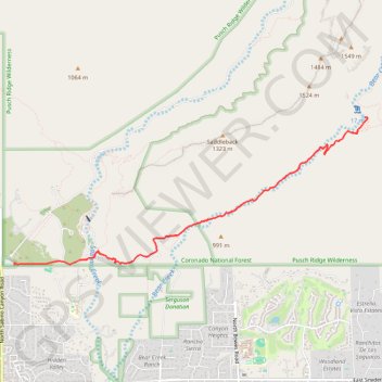 Seven Falls via Bear Canyon trail, distance, elevation, map, profile, GPS track