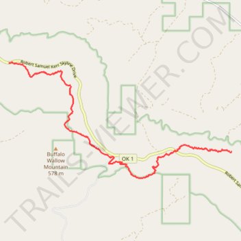 Ouachita National Recreation Trail from Potato Hill Vista to Rock Garden Shelter trail, distance, elevation, map, profile, GPS track