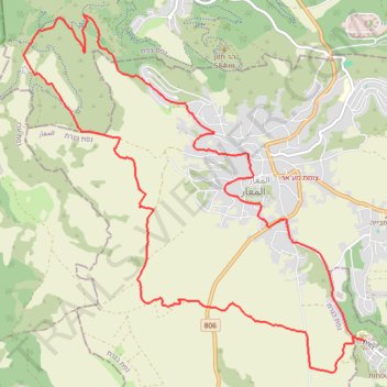 Cycling from tefahot to hazon and back through maghar trail, distance, elevation, map, profile, GPS track