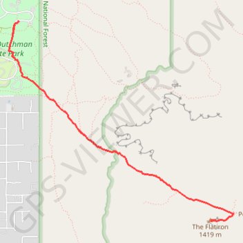 The Flatiron from Lost Dutchman State Park trail, distance, elevation, map, profile, GPS track