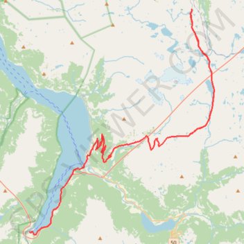 Aurland Landeveissykling trail, distance, elevation, map, profile, GPS track