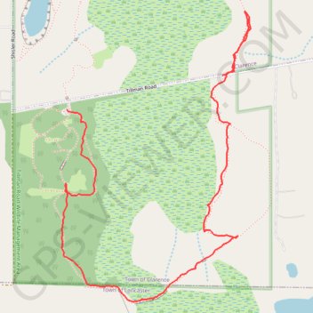Clarence NY: Tillman Rd Wildlife Management Area southeast trail trail, distance, elevation, map, profile, GPS track