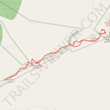 Kanahau round trip from Haleakala Summit trail, distance, elevation, map, profile, GPS track