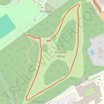 Loop walk in Elmfield Wood trail, distance, elevation, map, profile, GPS track