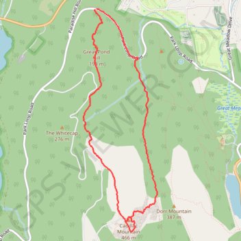 Cadillac Mountain Loop (Mount Desert Island) trail, distance, elevation, map, profile, GPS track