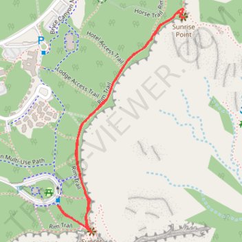 Sunset Point and Sunrise Point trail, distance, elevation, map, profile, GPS track