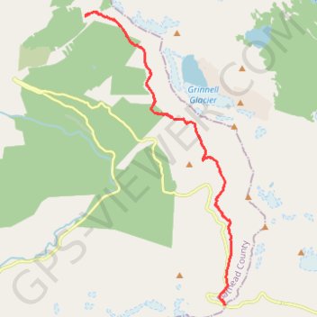 Highline Trail to Great Northern Railway Buildings in Glacier National Park trail, distance, elevation, map, profile, GPS track