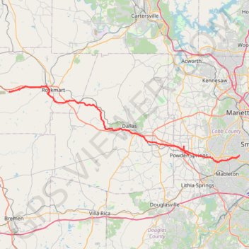 More bike ride on the Silver Comet Trail (and some other side quests) trail, distance, elevation, map, profile, GPS track