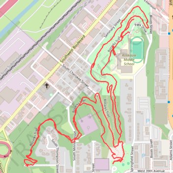 Rozarks Trail in Mount Marty Park trail, distance, elevation, map, profile, GPS track