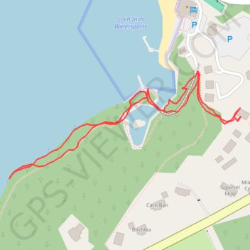 Walk from lodge to loch and back, Loch Insh trail, distance, elevation, map, profile, GPS track
