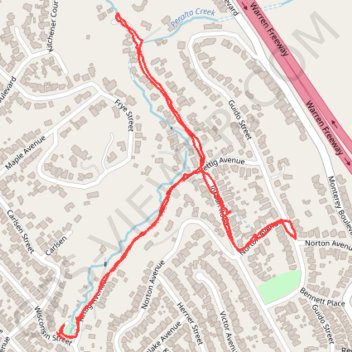 Peralta Creek / Rettig Canyon Walk trail, distance, elevation, map, profile, GPS track