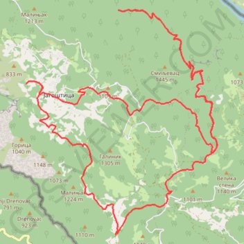 Predov Krst-VidikovacBilješka Stena-Vidikovac Drlije-Jagošti... trail, distance, elevation, map, profile, GPS track