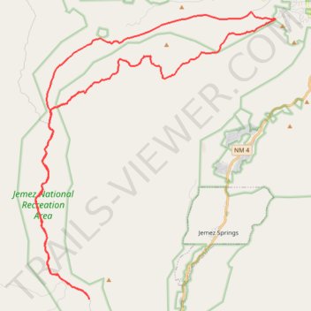 Schoolhouse Mesa, Lake Fork Canyon and Rio Guadalupe Loop Ride from Gilman tunnels in Jemez National Recreation Area trail, distance, elevation, map, profile, GPS track