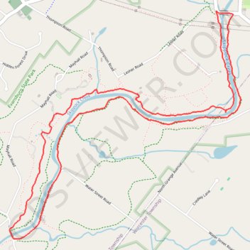 Skippack Creek Loop Trail in Evansburg State Park trail, distance, elevation, map, profile, GPS track