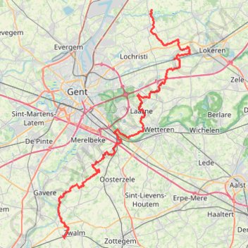 Zwalm-Puyenbroeck-68k trail, distance, elevation, map, profile, GPS track