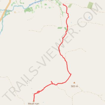Walk up to Meall nan Caorach trail, distance, elevation, map, profile, GPS track