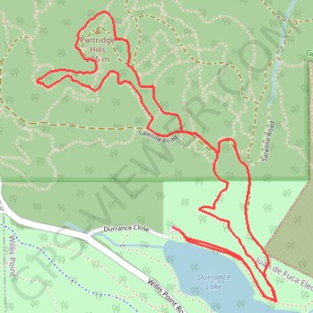 Durance Lake - Partridge Hills trail, distance, elevation, map, profile, GPS track