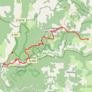 Chemin de Saint-Guilhem-le-Désert - jour 8/14 - du Rozier à ... trail, distance, elevation, map, profile, GPS track