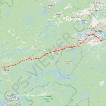 Espanola - Sudbury trail, distance, elevation, map, profile, GPS track