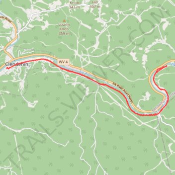 Elk River Trail Clendenin Section trail, distance, elevation, map, profile, GPS track