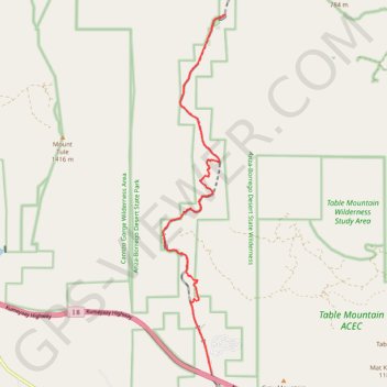 Goat Canyon Trestle trail, distance, elevation, map, profile, GPS track