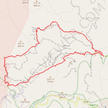 Tzeelim Circle trail, distance, elevation, map, profile, GPS track