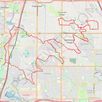 Littleton Gravel/Unpaved Cycling trail, distance, elevation, map, profile, GPS track