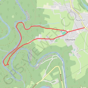 Nadrin - "Promenade Hérou" trail, distance, elevation, map, profile, GPS track