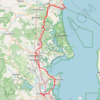 Brisbane - Currimundi trail, distance, elevation, map, profile, GPS track
