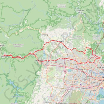 Sydney - Katoomba trail, distance, elevation, map, profile, GPS track